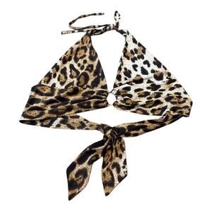 Animal Print Y2K Halter Cropped Statement  piece Women’s Med Festival Wear Rave